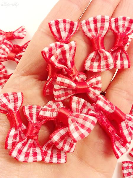 10 Stoffschleifen kariert